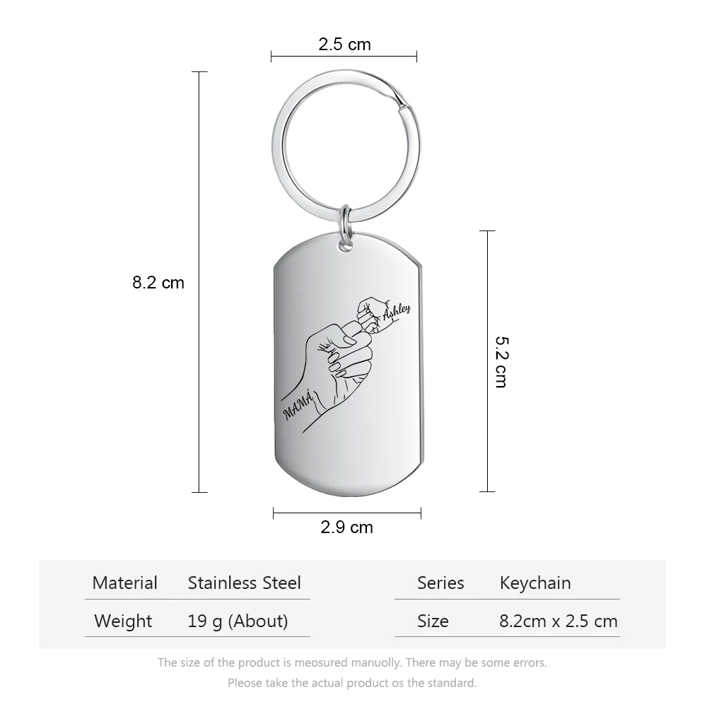 A mi mamá-Llavero 1-4 Nombres Personalizados "PUÑO CON PUÑO"-Jessemade ES