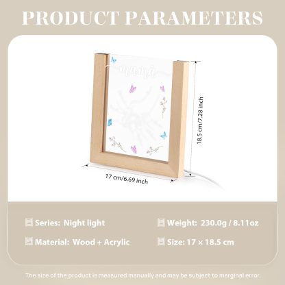 A mi mamá/abuela-Lámpara Personalizada con 2-6 Nombres y Texto "mano y manitas" 3D Ilusión Luz de Noche-Jessemade ES