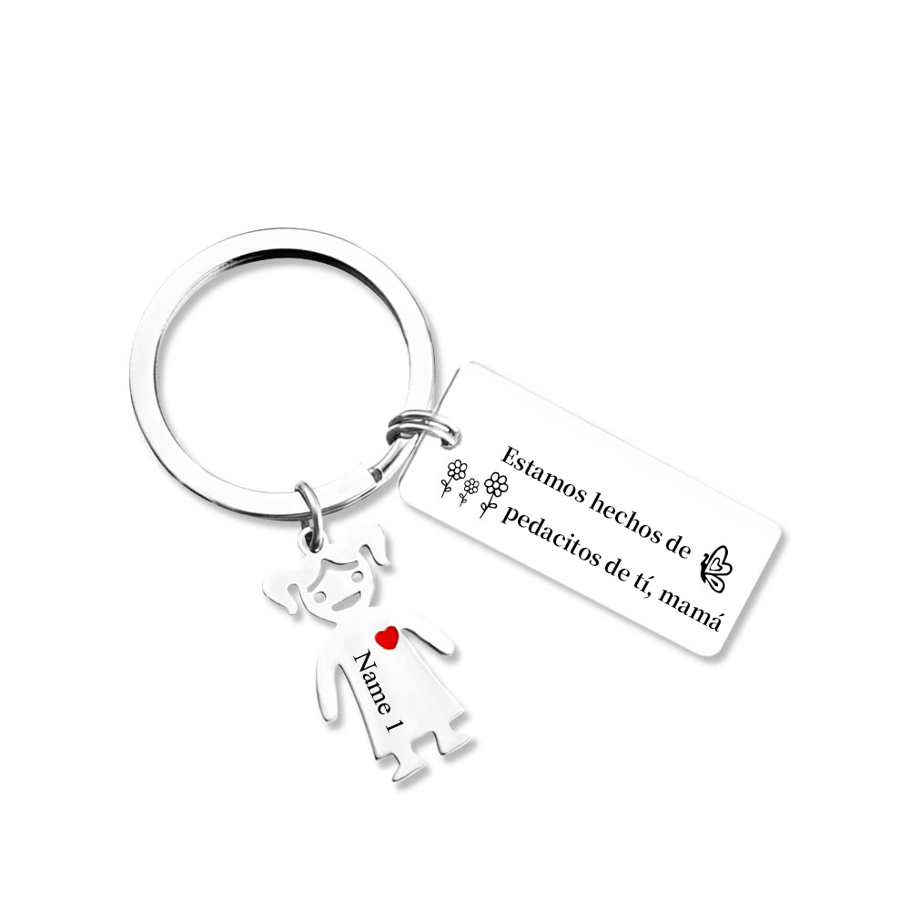 A mi mamá - Llavero 1-6 Nombres Personalizado con Charms de Niños-Jessemade ES