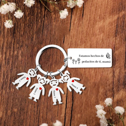 A mi mamá - Llavero 1-6 Nombres Personalizado con Charms de Niños-Jessemade ES