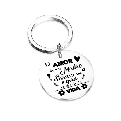 A mi mamá - Llavero de placa redonda "el amor de mamá diseña casa"-Jessemade ES