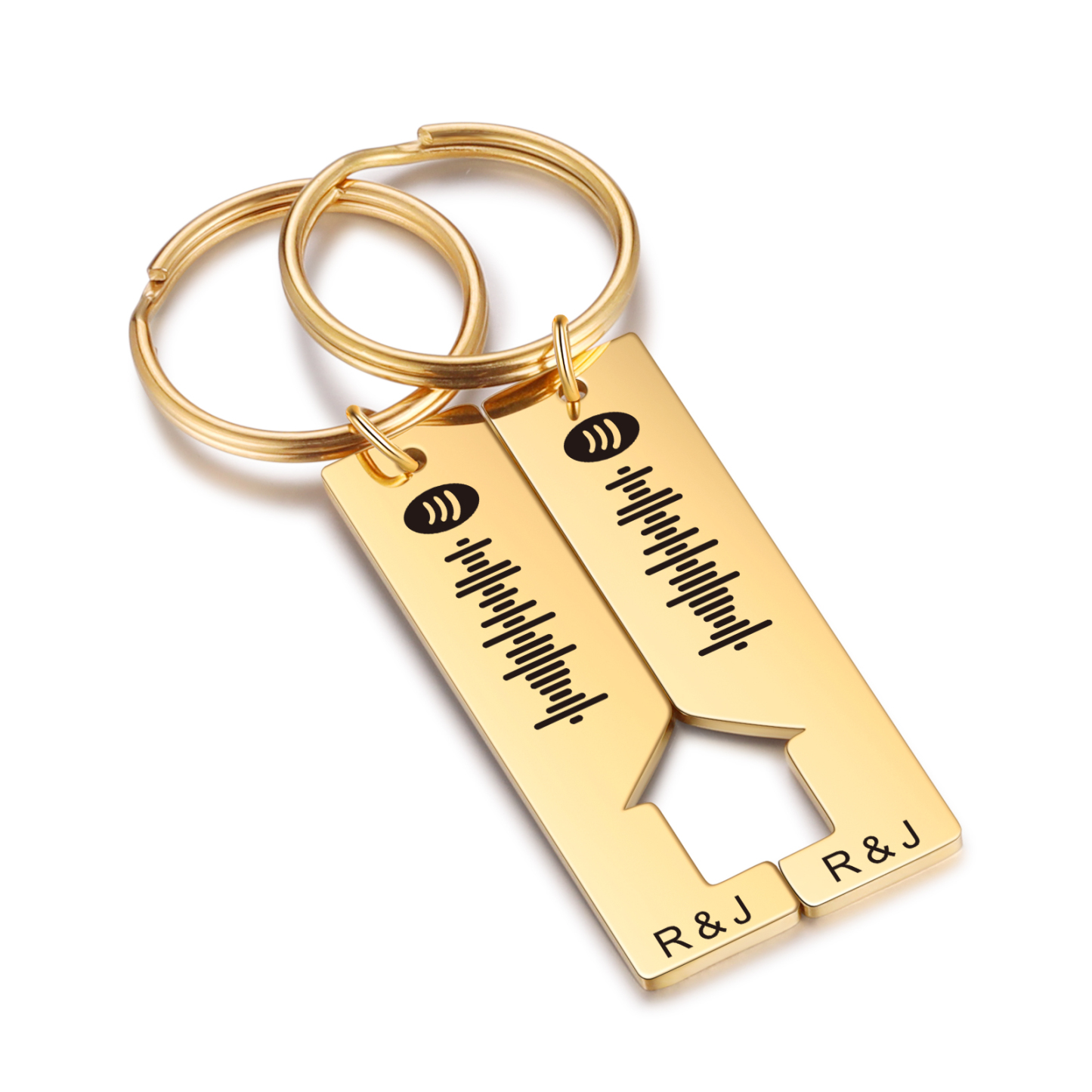 Llavero con casa encajada para pareja código de Spotify 2 letras personalizadas-Jessemade ES