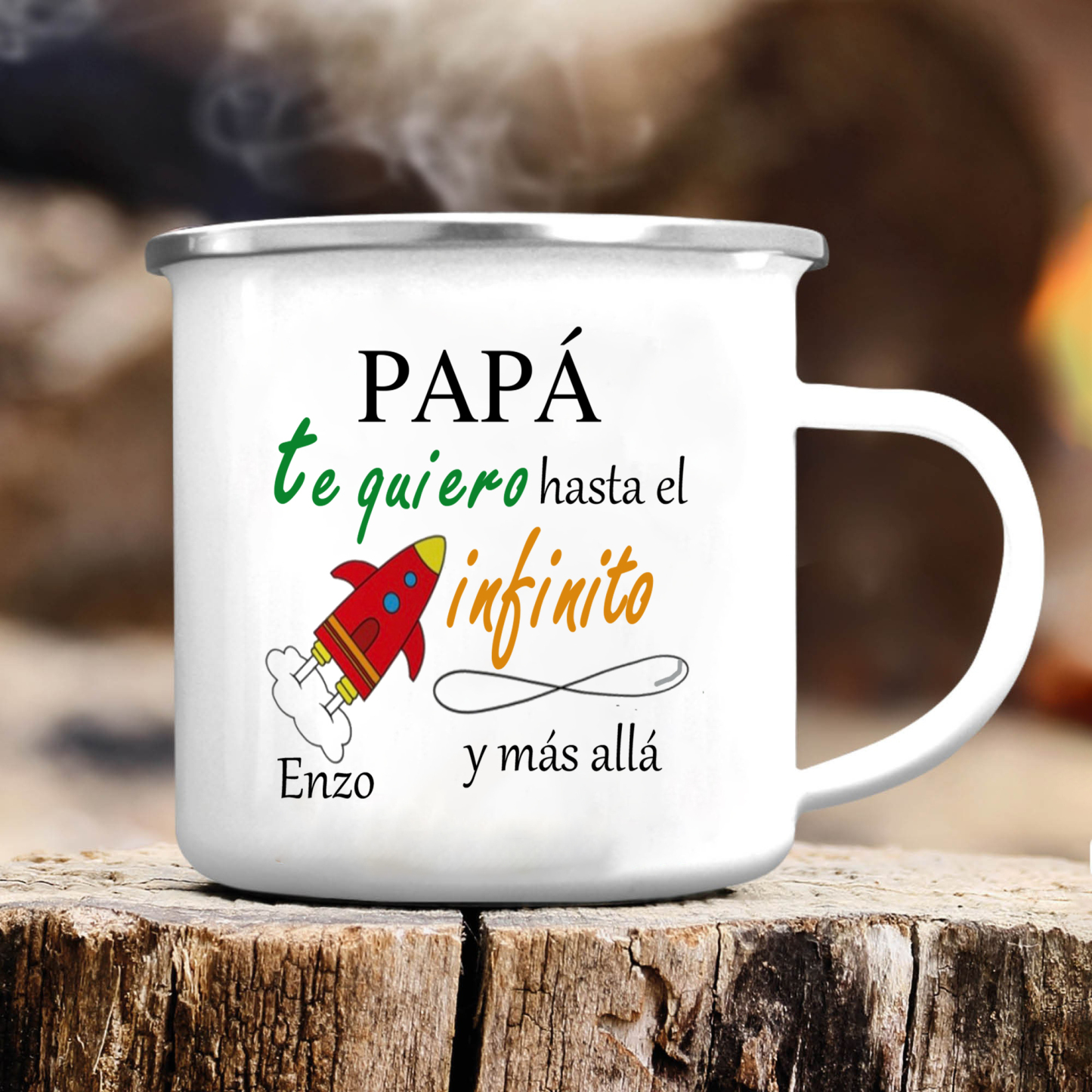Taza para papá con 1 nombre personalizado-Jessemade ES