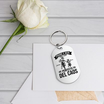 A mi papá-Llavero Personalizado PADRE E HIJA SOMOS EL EQUIPO PERFECTO 2 Nombres-Jessemade ES