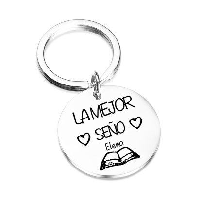 Llavero personalizado con el nombre de la profesora o la maestra-Jessemade ES