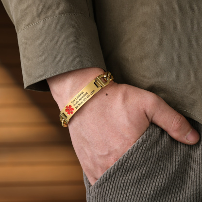 Pulsera de identificación médica personalizada, regalo práctico para papá, mamá, abuelo, abuela, amigo | Jessemade