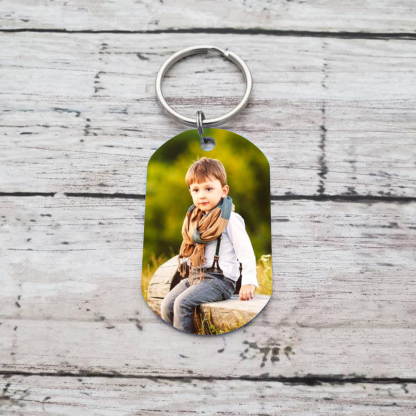 A mi hijo-Llavero de placa "lucha por todo lo que crees" de padres personalizado con 1 foto-Jessemade ES