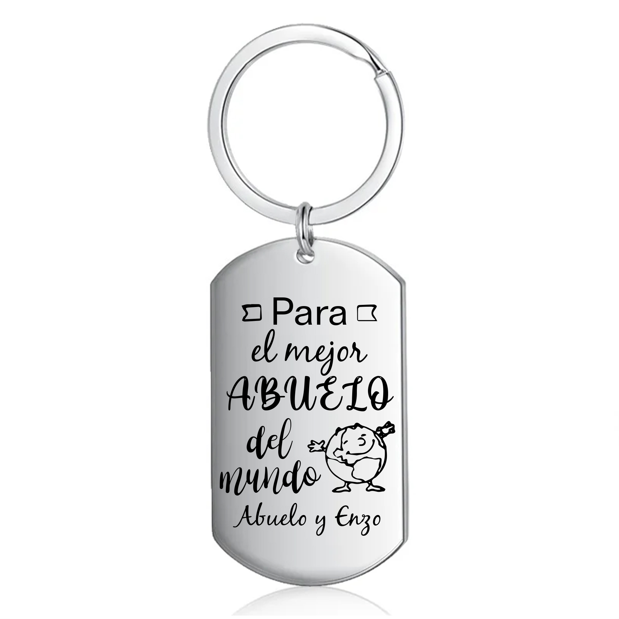A mi abuelo-Llavero EL MEJOR ABUELO DEL MUNDO personalizado con 1 texto-Jessemade ES