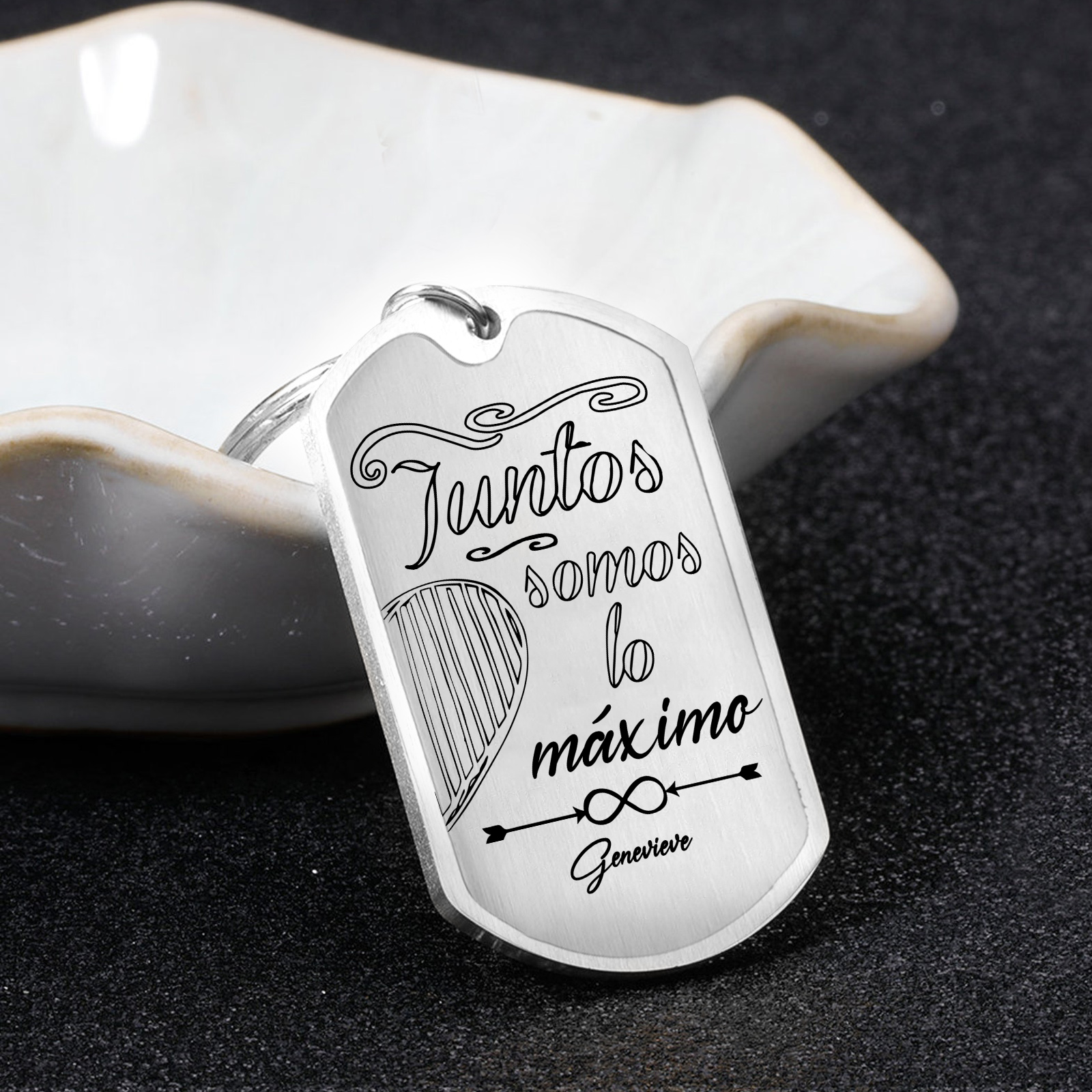 Llavero personalizado con 1 nombre para pareja unidad de llaveros-Jessemade ES