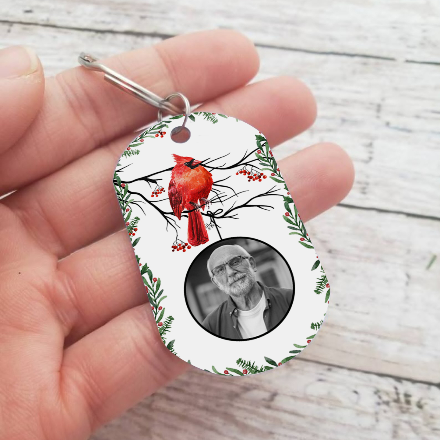 Llavero conmemorativo a un ser querido personalizado con foto, nombre y años-Jessemade ES