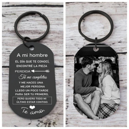 Llavero a mi hombre para pareja "Eres mi pieza perdida" 1 foto personalizada
