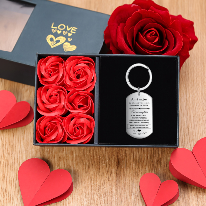 Llavero a mi mujer para pareja "Eres mi pieza perdida" 1 foto personalizada