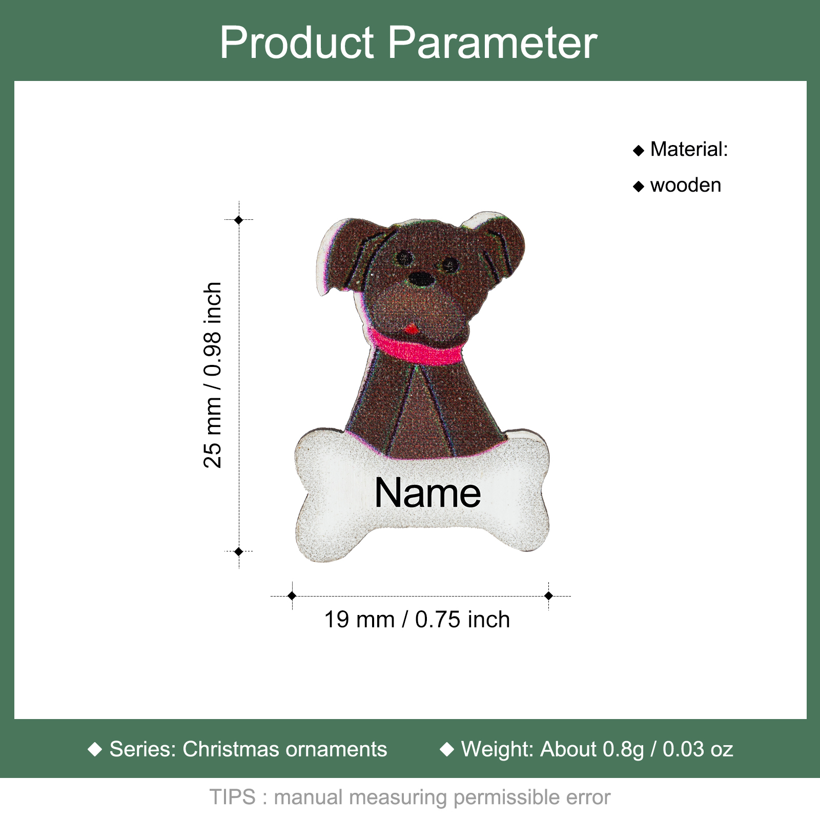 Ornamento pegado de mascota perro 1 nombre personalizado adorno de colgante Navidad