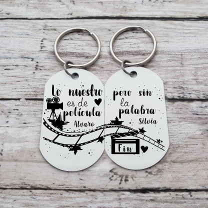 Llavero personalizado con 2 nombres para pareja unidad de llaveros-Jessemade ES