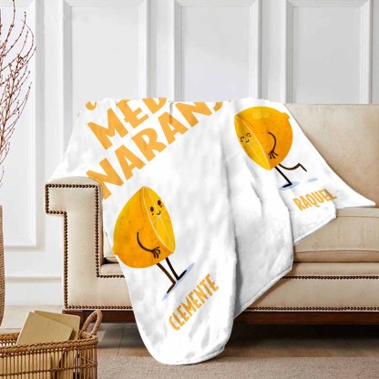 A mi querido/querida - Manta de buen calidad con media naranja y personalizada con 2 nombres-Jessemade ES