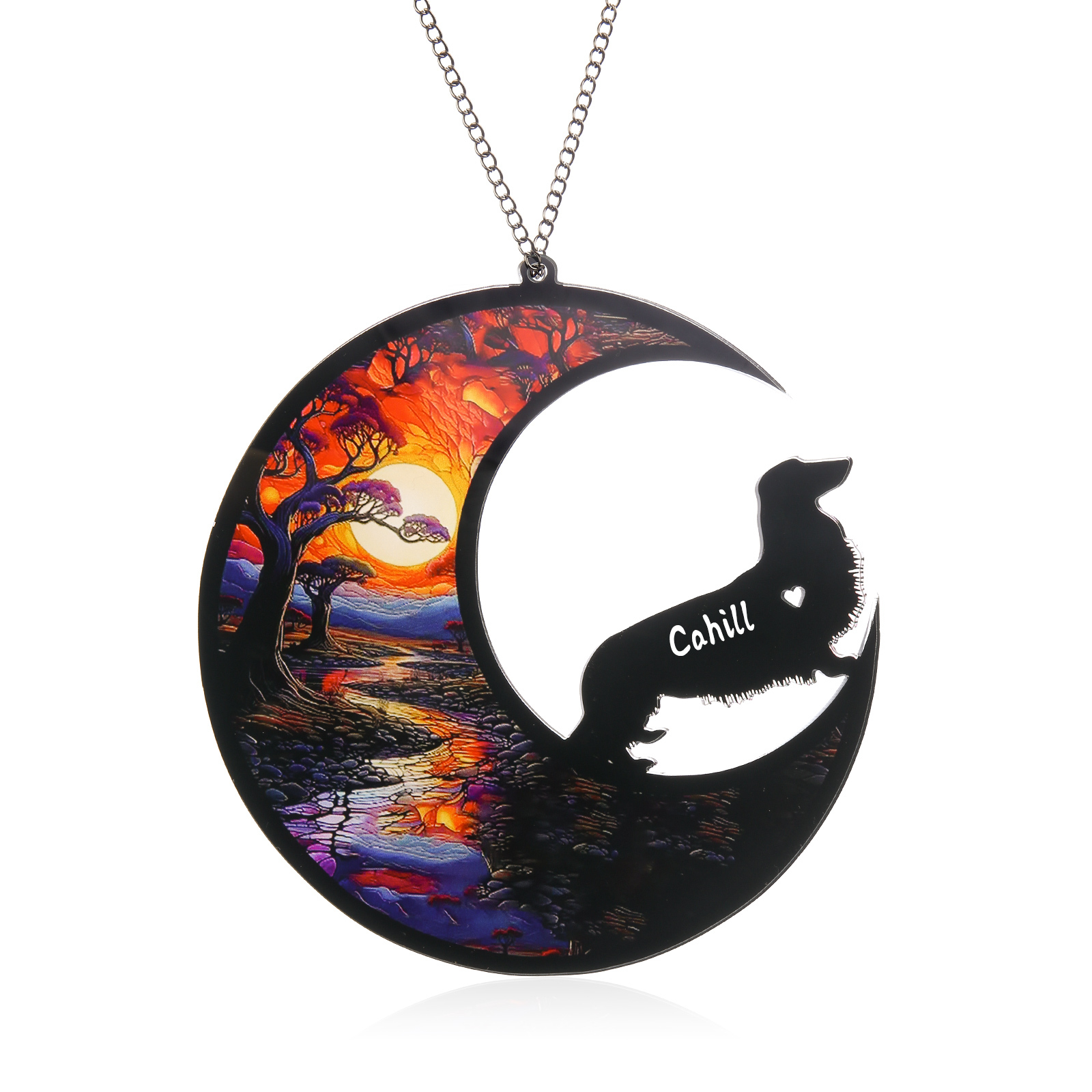 Navidad-Silueta de Perro o Gato Ornamento Navideño 1 nombre personalizado