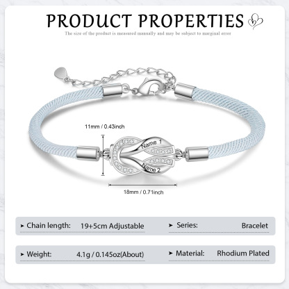 Pulsera para mujer personalizada con 2 nombres nudo infinito-Jessemade ES