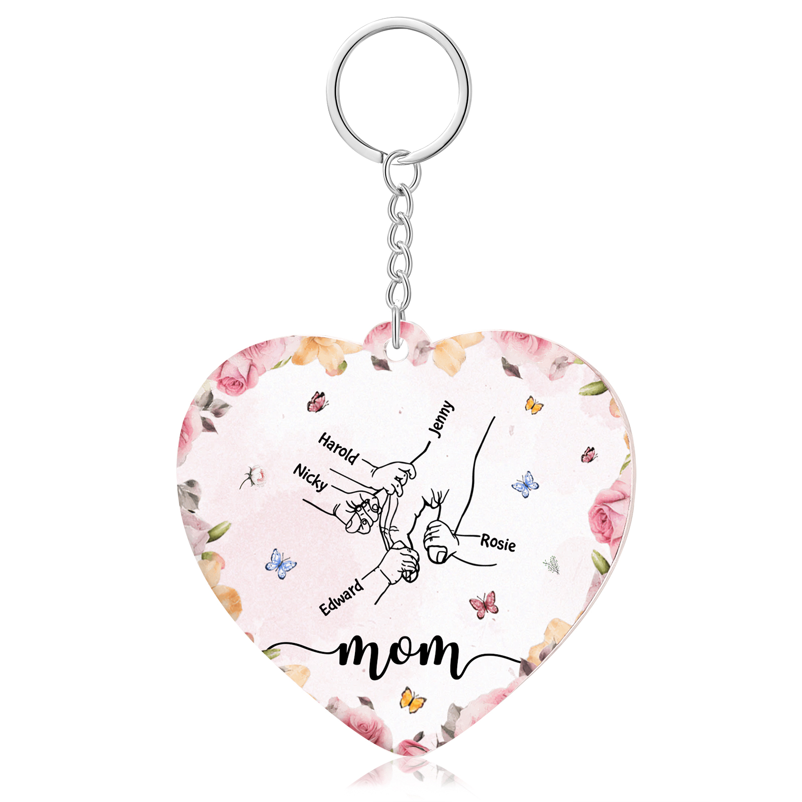 A mi mamá/abuela - Llavero/Colgante 3-9 Nombres y 1 Texto Personalizados de Acrílico