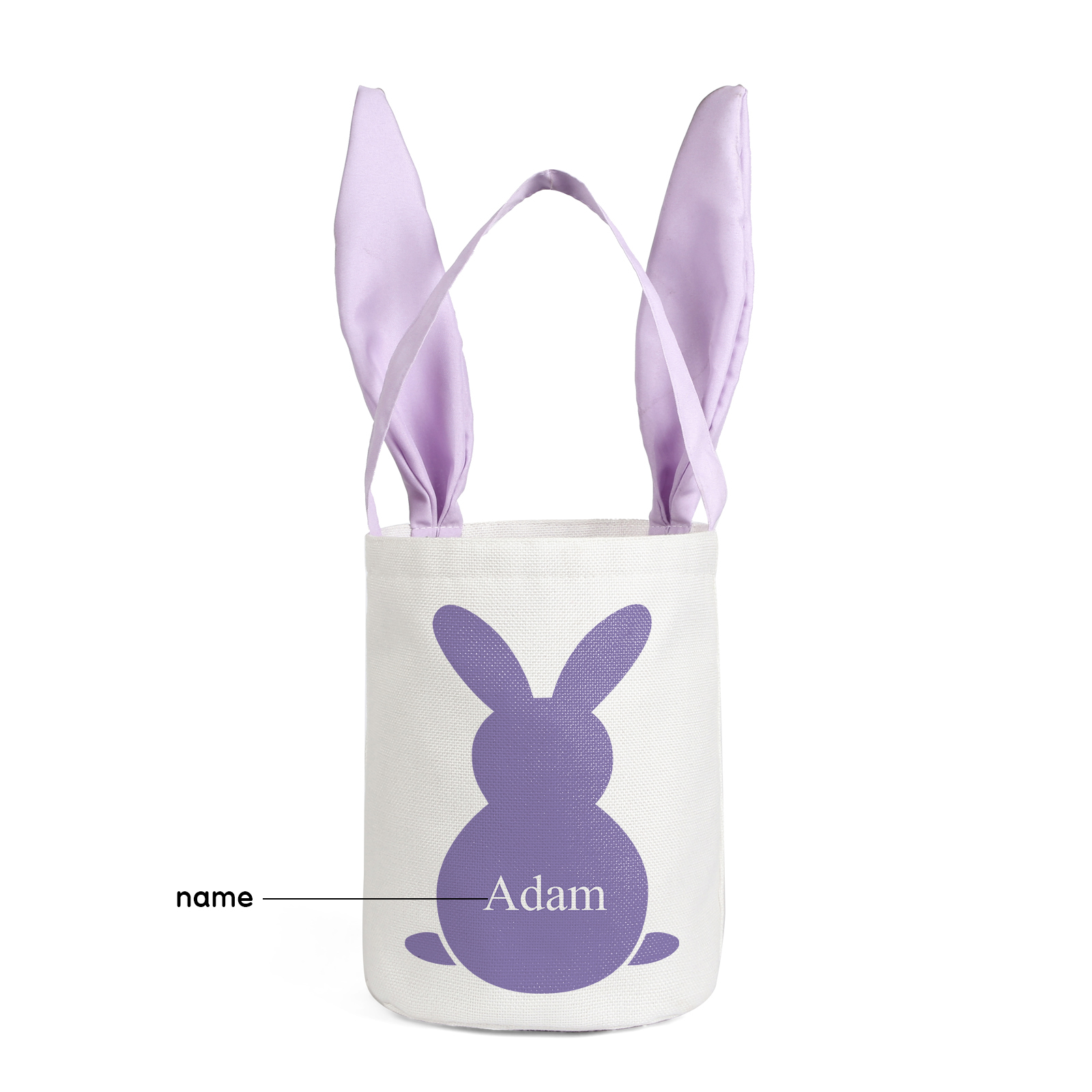 Pascua-Bolsa de conejo con 1 nombre personalizado-Jessemade ES
