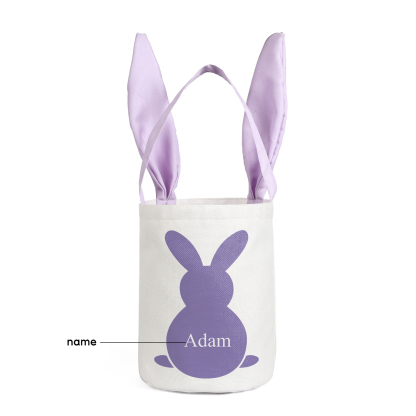 Pascua-Bolsa de conejo con 1 nombre personalizado-Jessemade ES