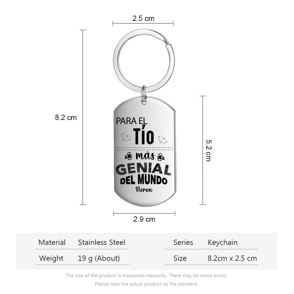 A mi tío - Llavero PARA EL TÍO MÁS GENIAL DEL MUNDO 1 nombre personalizado-Jessemade ES