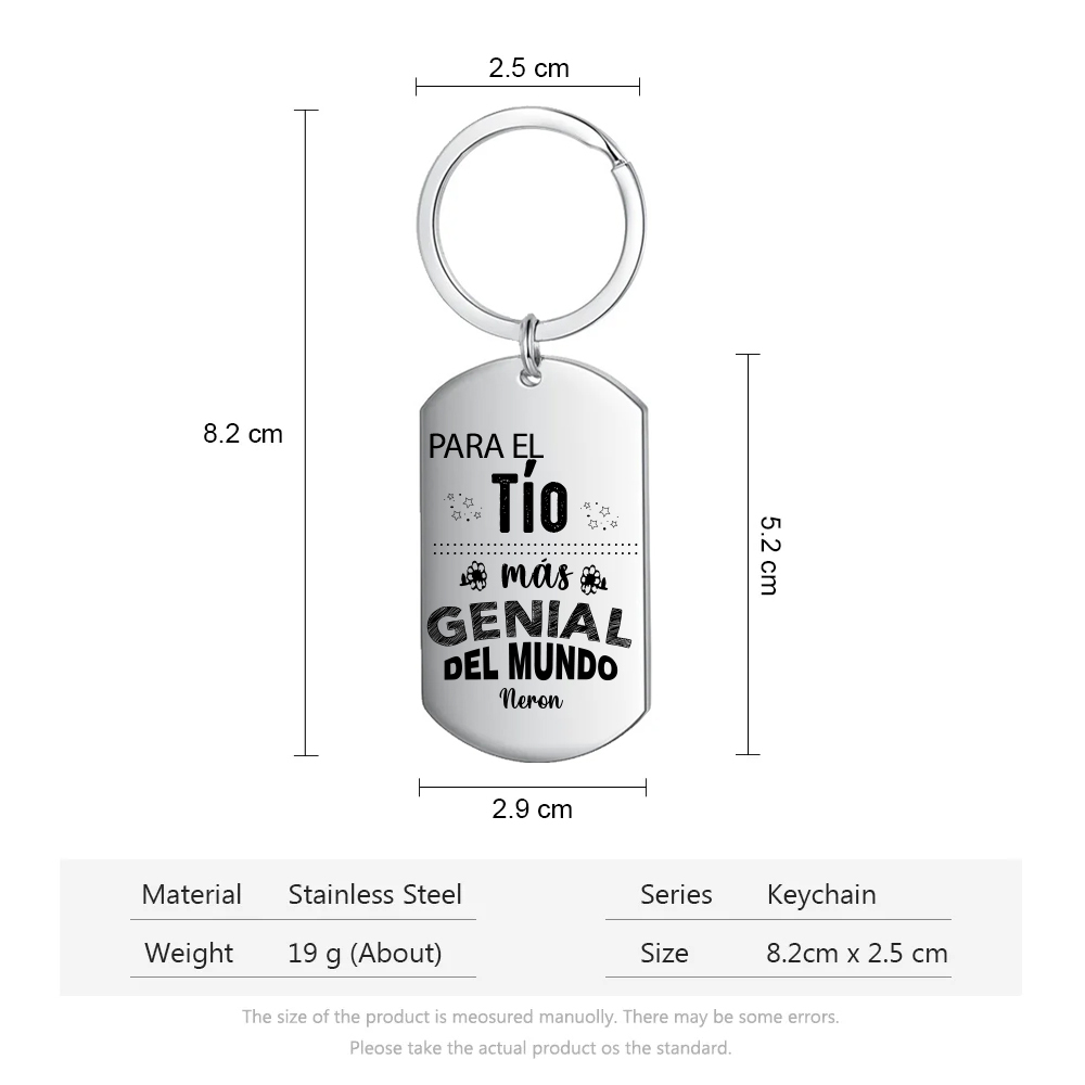 A mi tío - Llavero PARA EL TÍO MÁS GENIAL DEL MUNDO 1 nombre personalizado-Jessemade ES