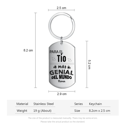 A mi tío - Llavero PARA EL TÍO MÁS GENIAL DEL MUNDO 1 nombre personalizado-Jessemade ES