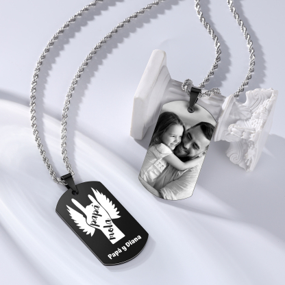 A MI PAPÁ-Collar "papá mola" de placa personalizada con texto y foto-Jessemade ES