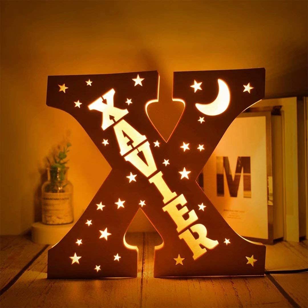 Lámpara 3D Ilusión Luz de Noche LED 26 Letras con 1 nombre personalizado-Jessemade ES