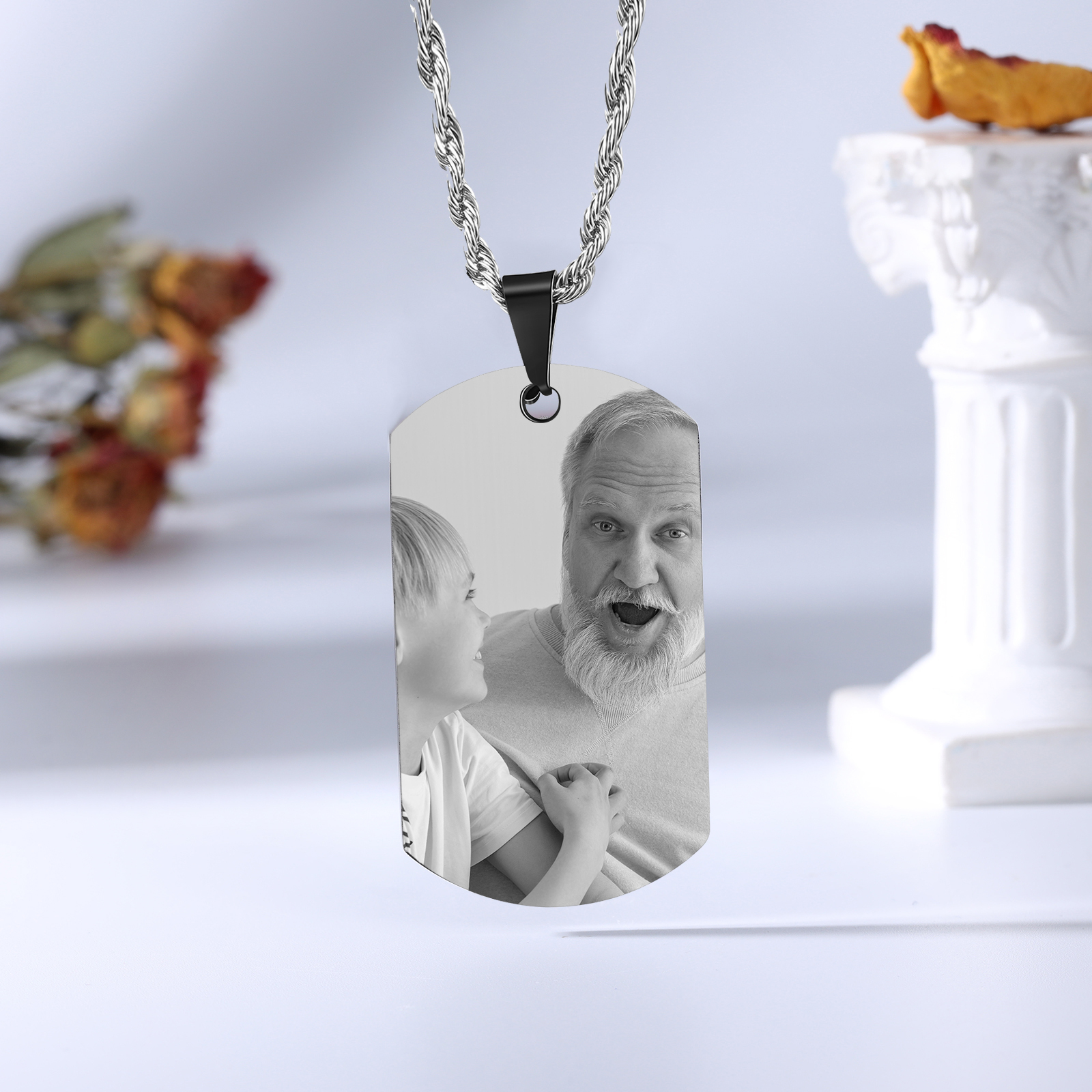 A MI ABUELO-Collar abuelo y nieto de placa personalizada con foto-Jessemade ES