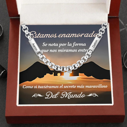 Collar de cadena personalizado con 2 nombres para hombre-Jessemade ES