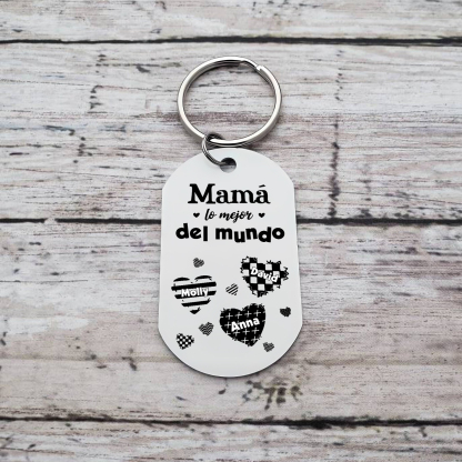 A mi mamá-Llavero 1-6 Nombres Personalizados CORAZONES-Jessemade ES