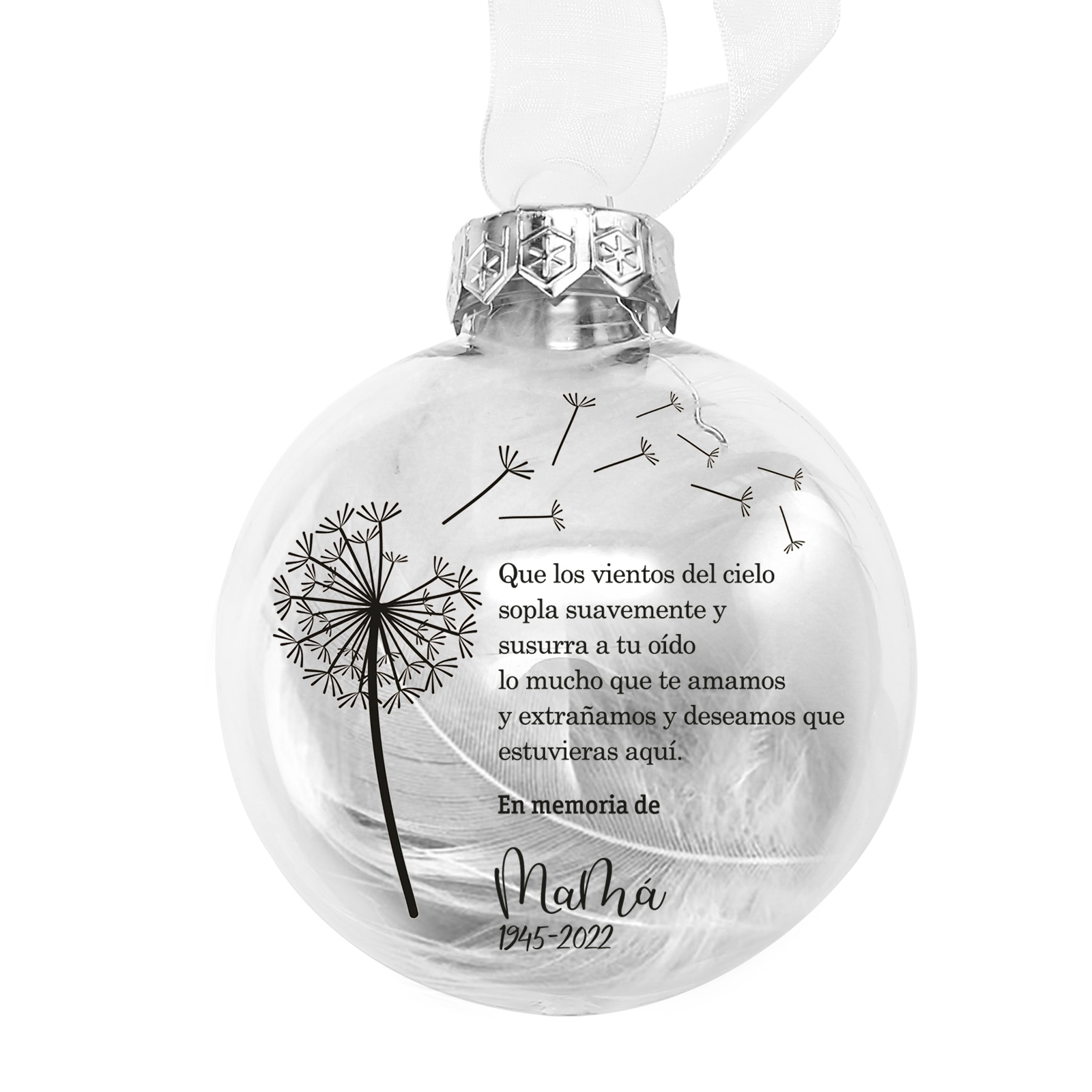 Bola navideña conmemorativa Adorno de Navidad 1 nombre y años personalizados con pluma -Jessemade ES