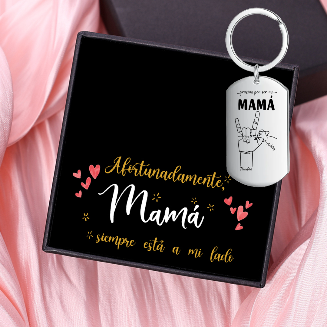 A mi mamá-Llavero 2-6 Nombres Personalizados "DEDOS COGIDOS"-Jessemade ES