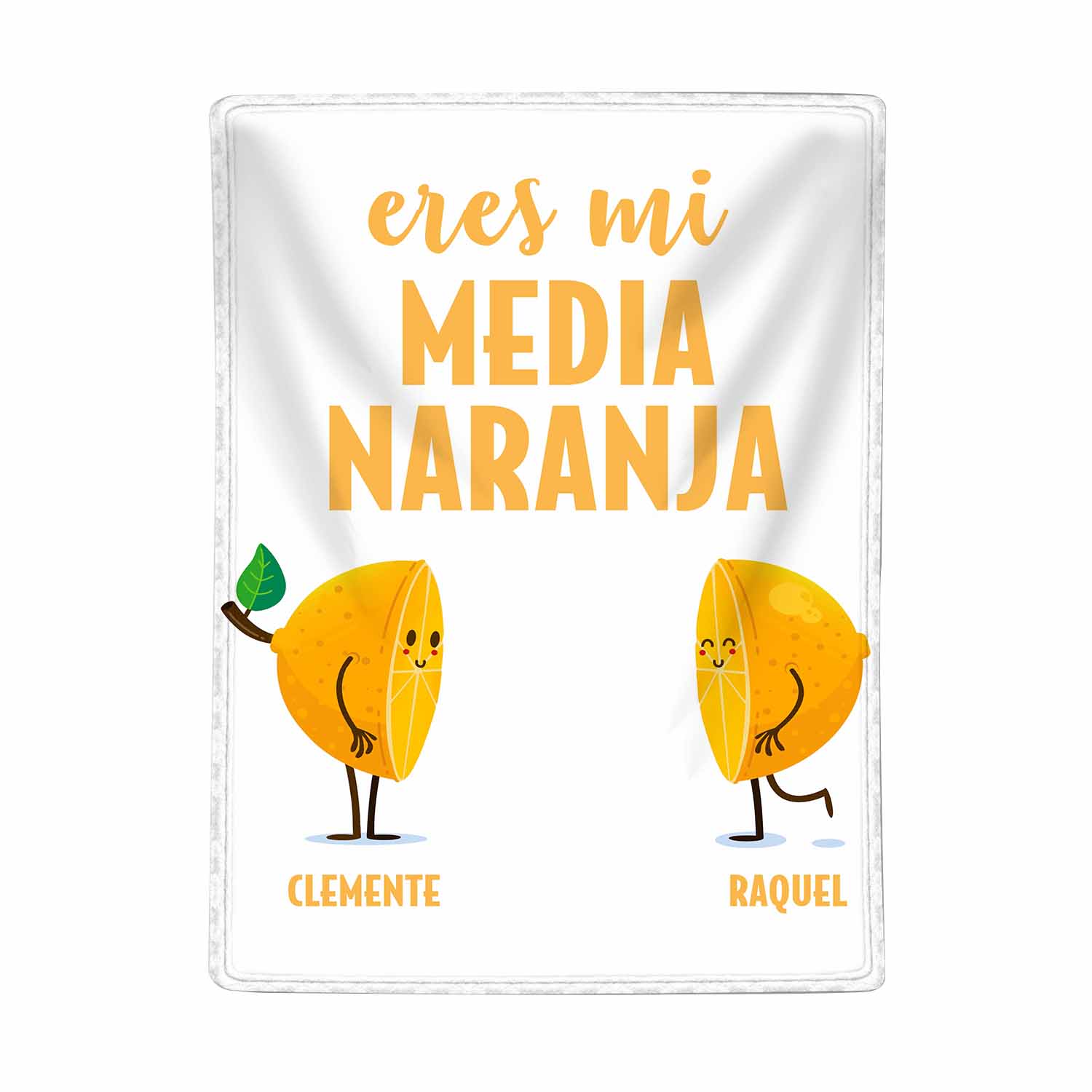 A mi querido/querida - Manta de buen calidad con media naranja y personalizada con 2 nombres-Jessemade ES