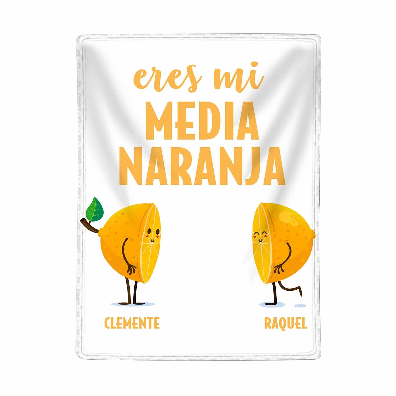 A mi querido/querida - Manta de buen calidad con media naranja y personalizada con 2 nombres-Jessemade ES