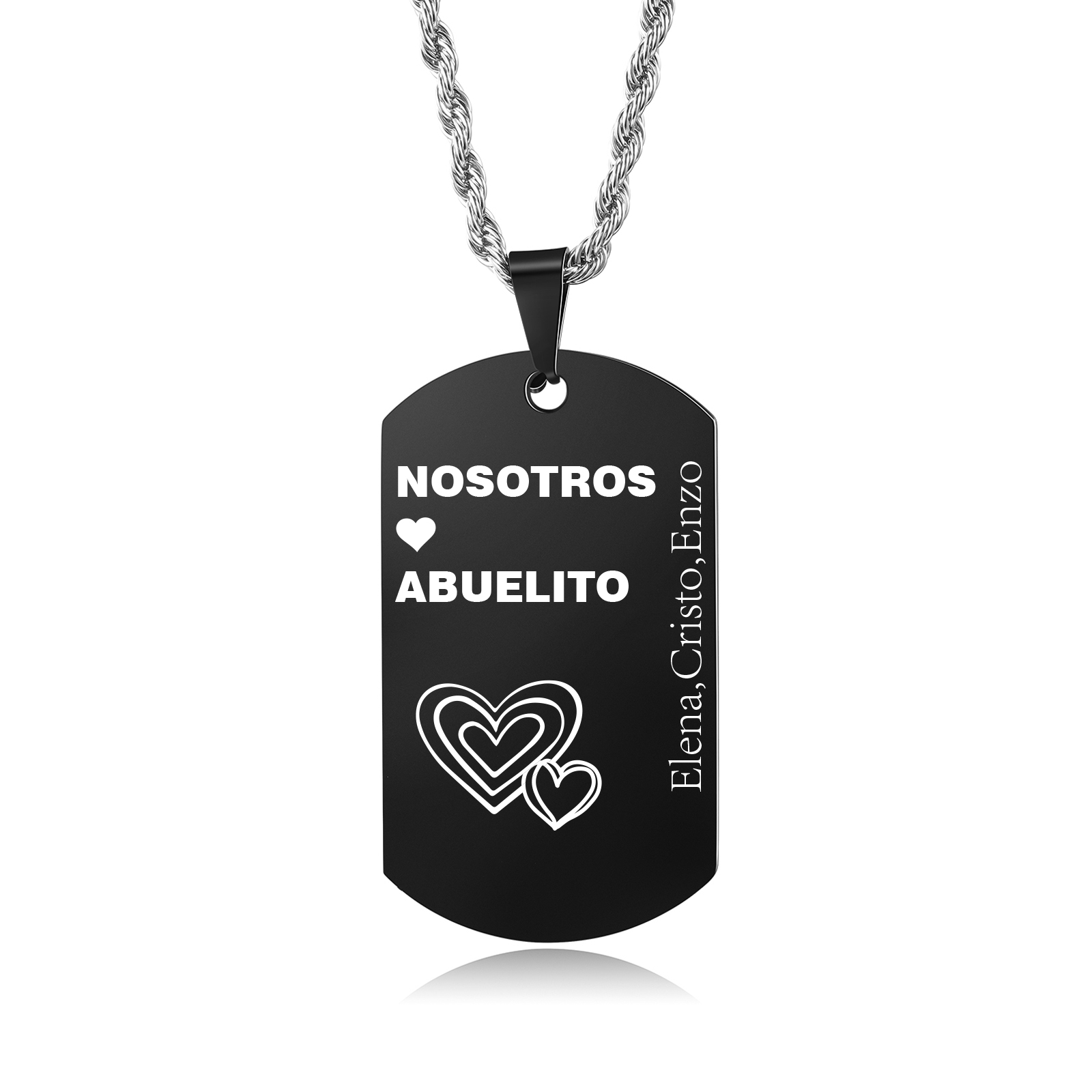 A MI ABUELO-Collar abuelo y nietos de placa personalizada con 1 texto-Jessemade ES
