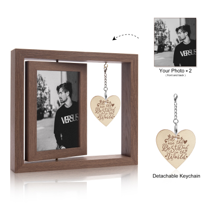 Adorno marco de madera 2 fotos y 1 texto personalizados-Jessemade ES