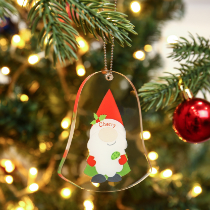 Navidad-Ornamento navideño de acrílico genios en forma de campanilla con 1 nombre personalizado