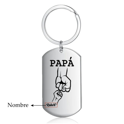 A Mi Papá-Llavero Personalizado Puño con Puño 1 Nombre-Jessemade ES