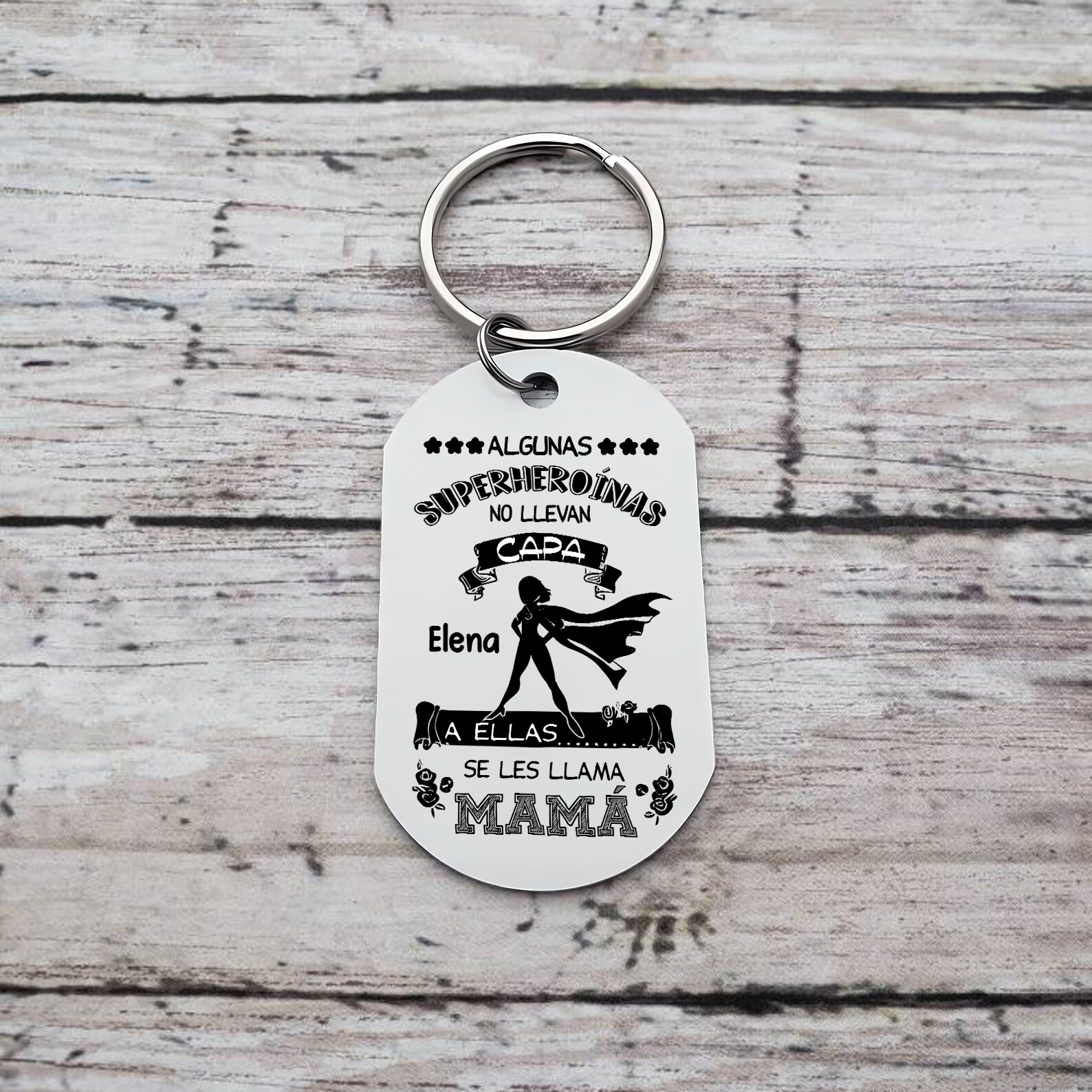 A mi mamá - Llavero 1 Nombre Personalizado "mi superheroína"-Jessemade ES