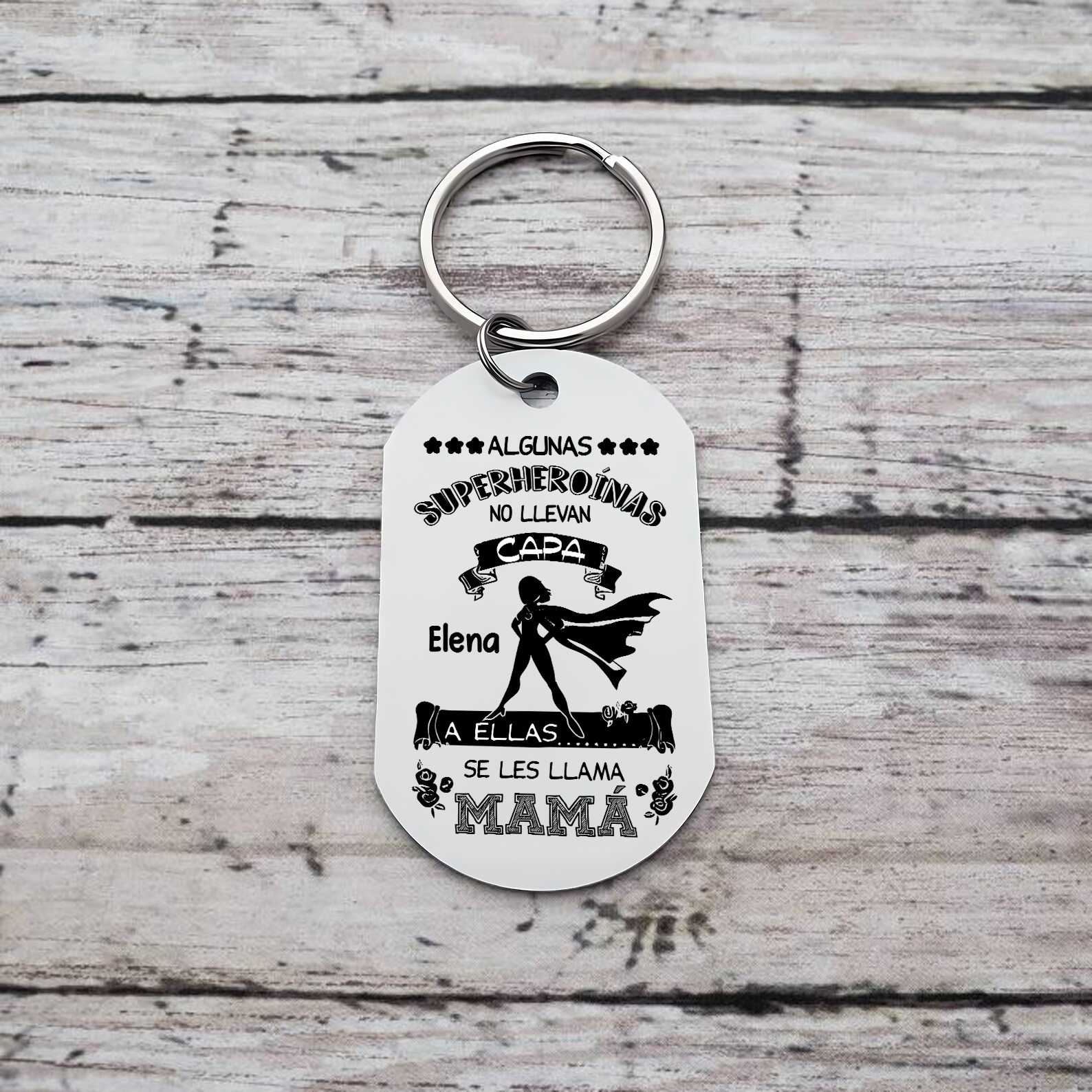 A mi mamá - Llavero 1 Nombre Personalizado "mi superheroína"-Jessemade ES