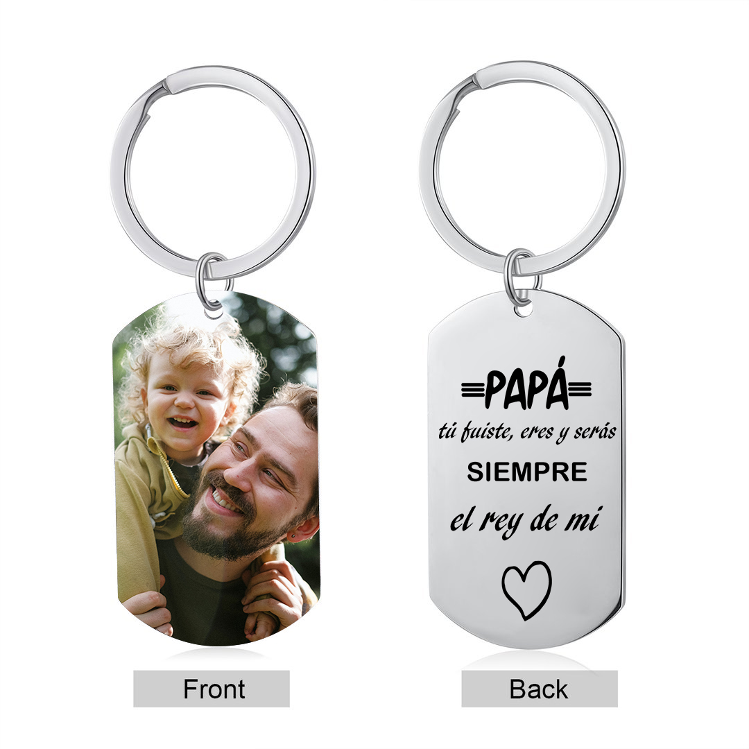 A mi papá-Llavero Personalizado ERES EL REY DE MI CORAZÓN... 1 Foto-Jessemade ES