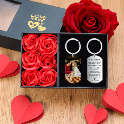 Llavero a mi hombre para pareja "Eres mi pieza perdida" 1 foto personalizada-Jessemade ES