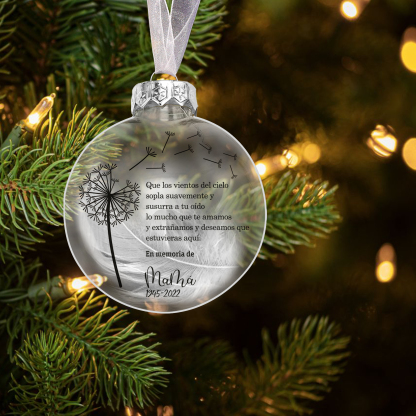 Bola navideña conmemorativa Adorno de Navidad 1 nombre y años personalizados con pluma -Jessemade ES