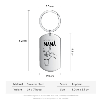 A mi mamá-Llavero 2-6 Nombres Personalizados "DEDOS COGIDOS"-Jessemade ES