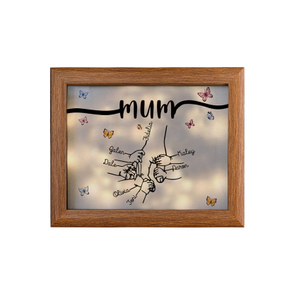 A mi mamá-Marco de 2-7 nombres y 1 texto personalizados de madera-Jessemade ES