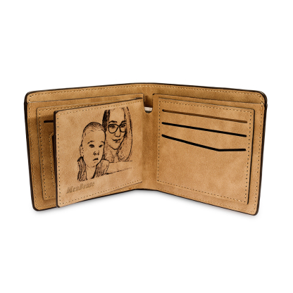 A mi papá-Cartera 2-5 nombres, foto y 3 textos personalizados billetera clásica puño a puño -Jessemade ES