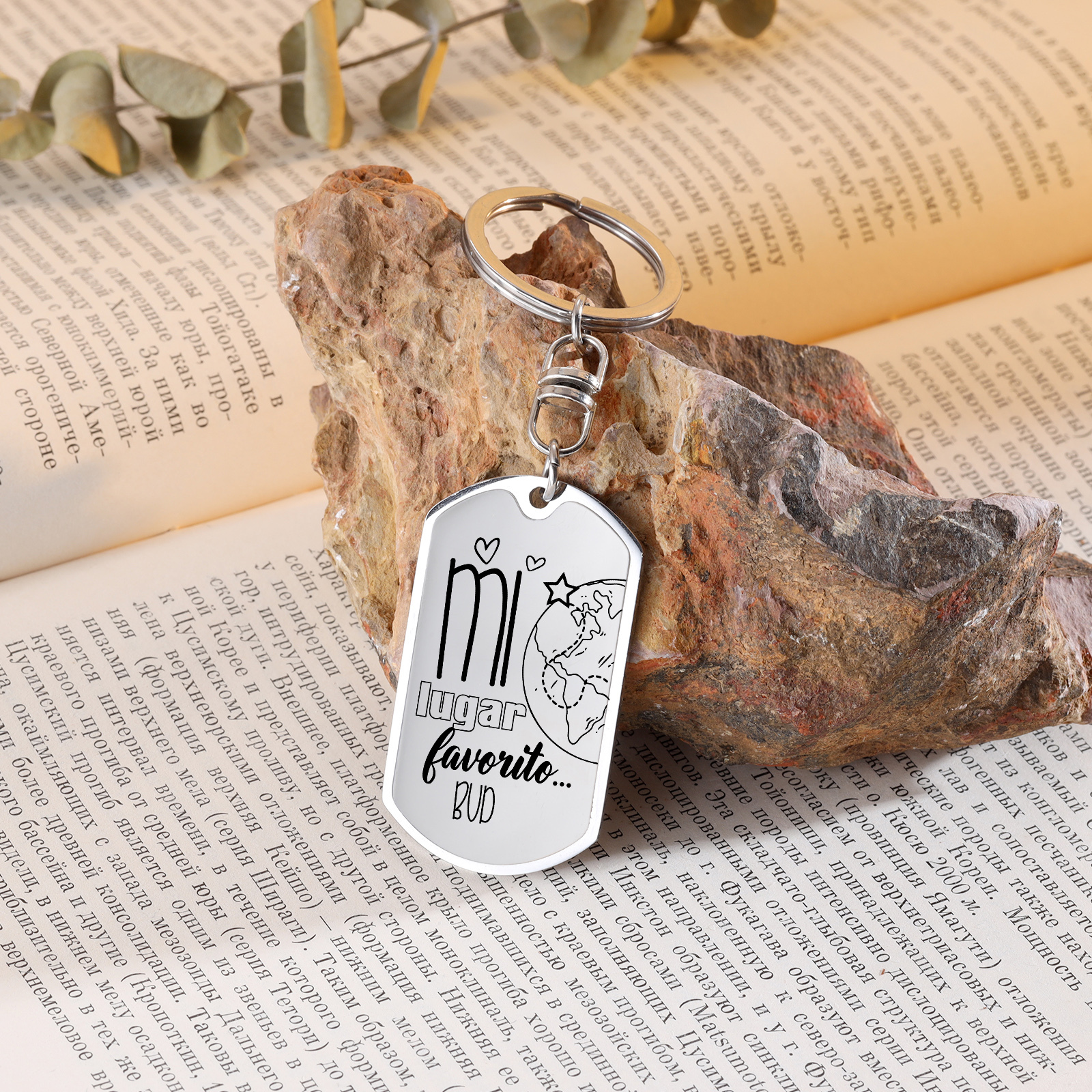 Llavero personalizado con 1 nombre para pareja unidad de llaveros-Jessemade ES