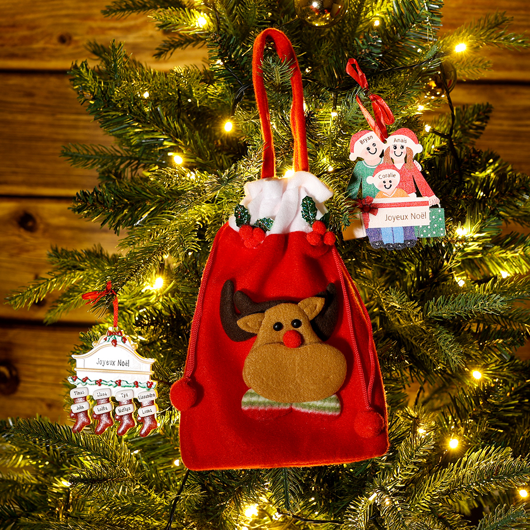 Navidad-Bolso navideño con cremallera, bolsa de Navidad